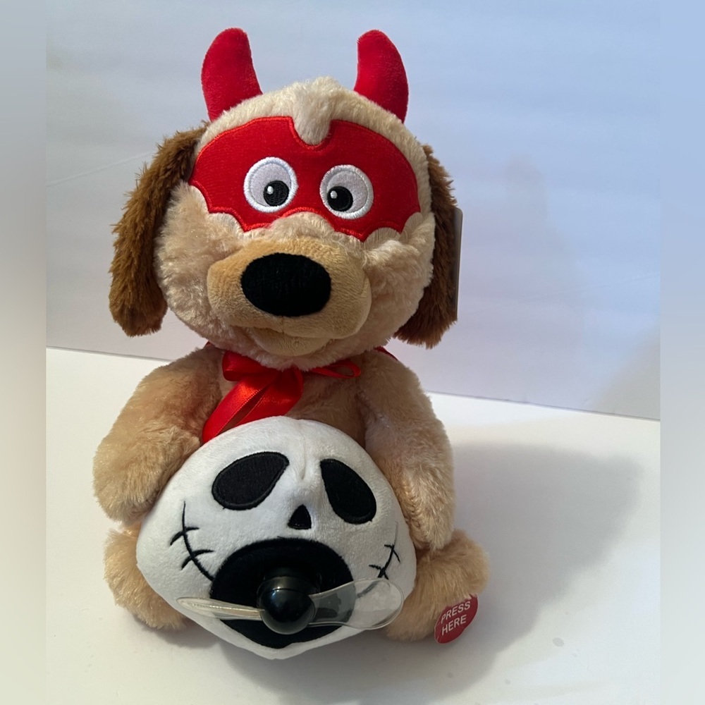 Spooky Village LED Halloween Dog Sings Monster Mash Lights Up TESTED NWT